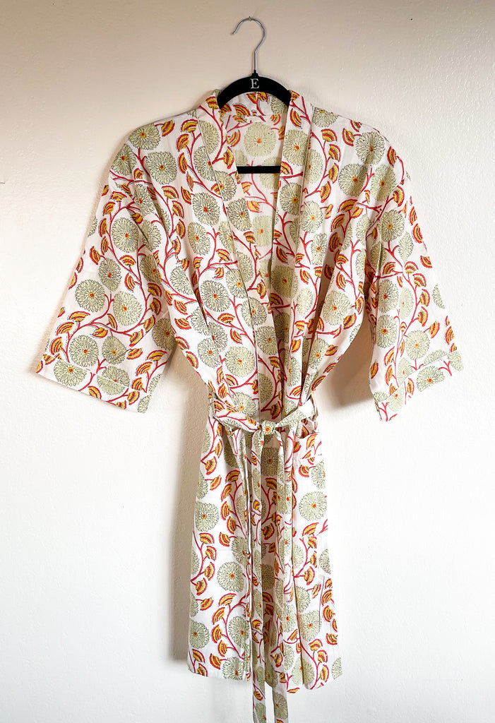 Block Print Kimono Robe
